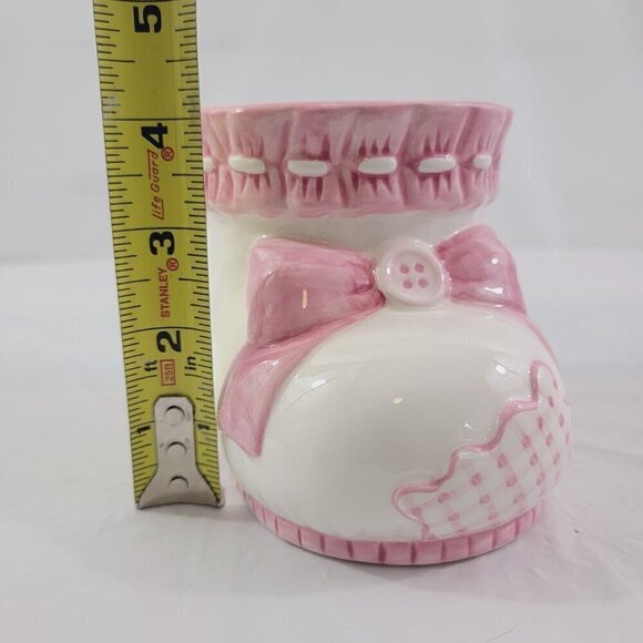 Burton and Burton Baby Girl Bootie Plant Pot Ceramic Planter Baby Shower Décor - Picture 16 of 16